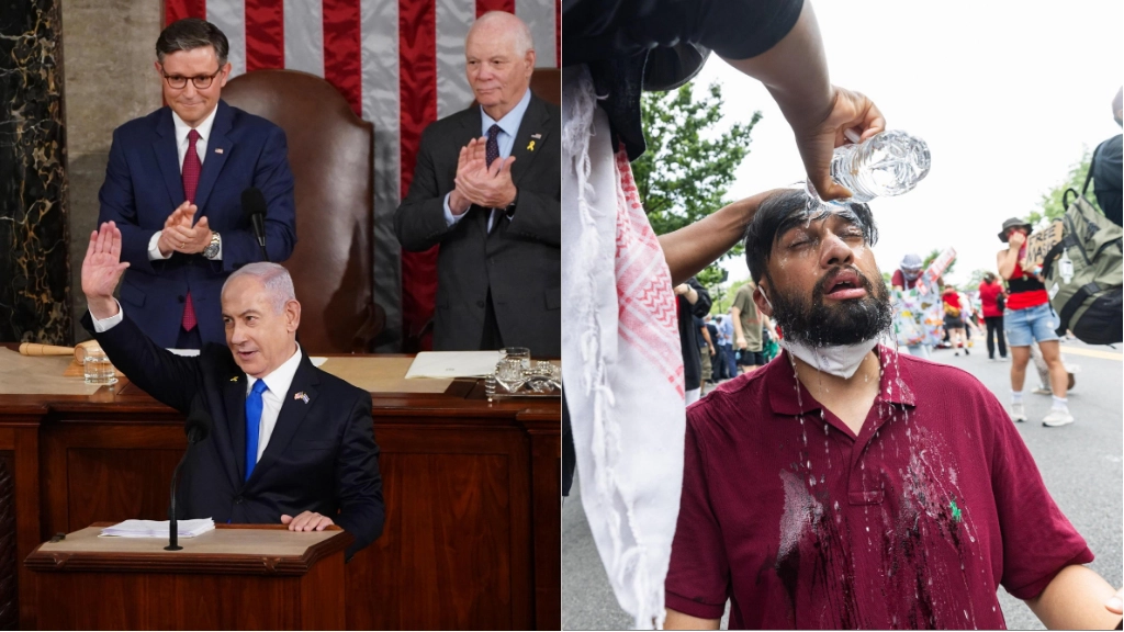 Il premier israeliano interviene al Congresso. Oggi incontrerà il presidente Biden alla Casa Bianca. Già arrestate 200 persone