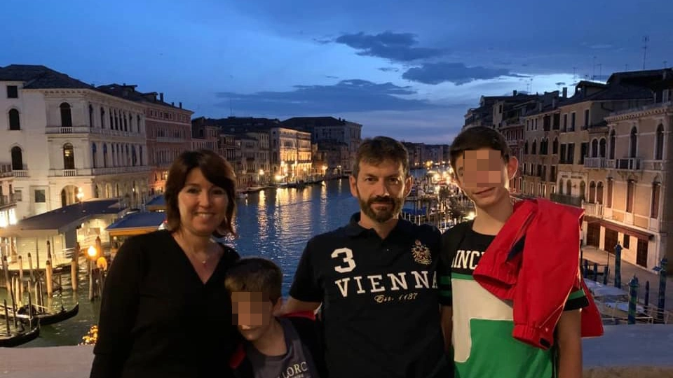 Un momento di una vacanza a Venezia della famiglia sterminata a Paderno Dugnano