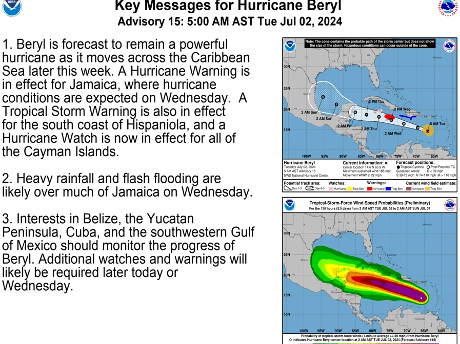 L'allerta del National Hurricane Center su X