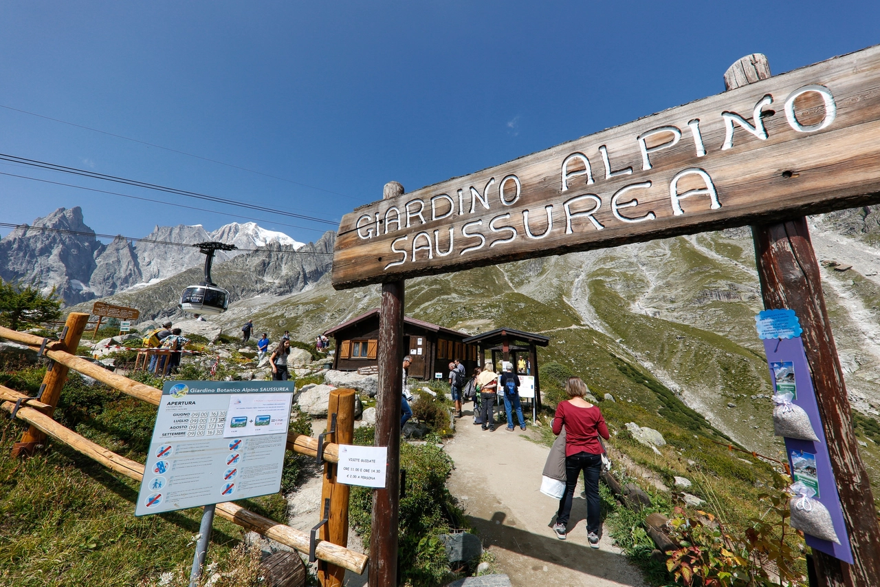 Giardino botanico alpino Saussurea e SkyWay, in Valle d'Aosta