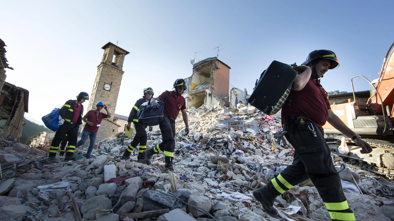 Macerie a seguito del terremoto ad Amatrice nel 2016 (Ansa)