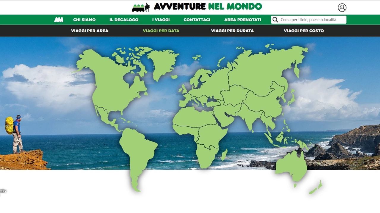 La home page del sito di Avventure nel Mondo