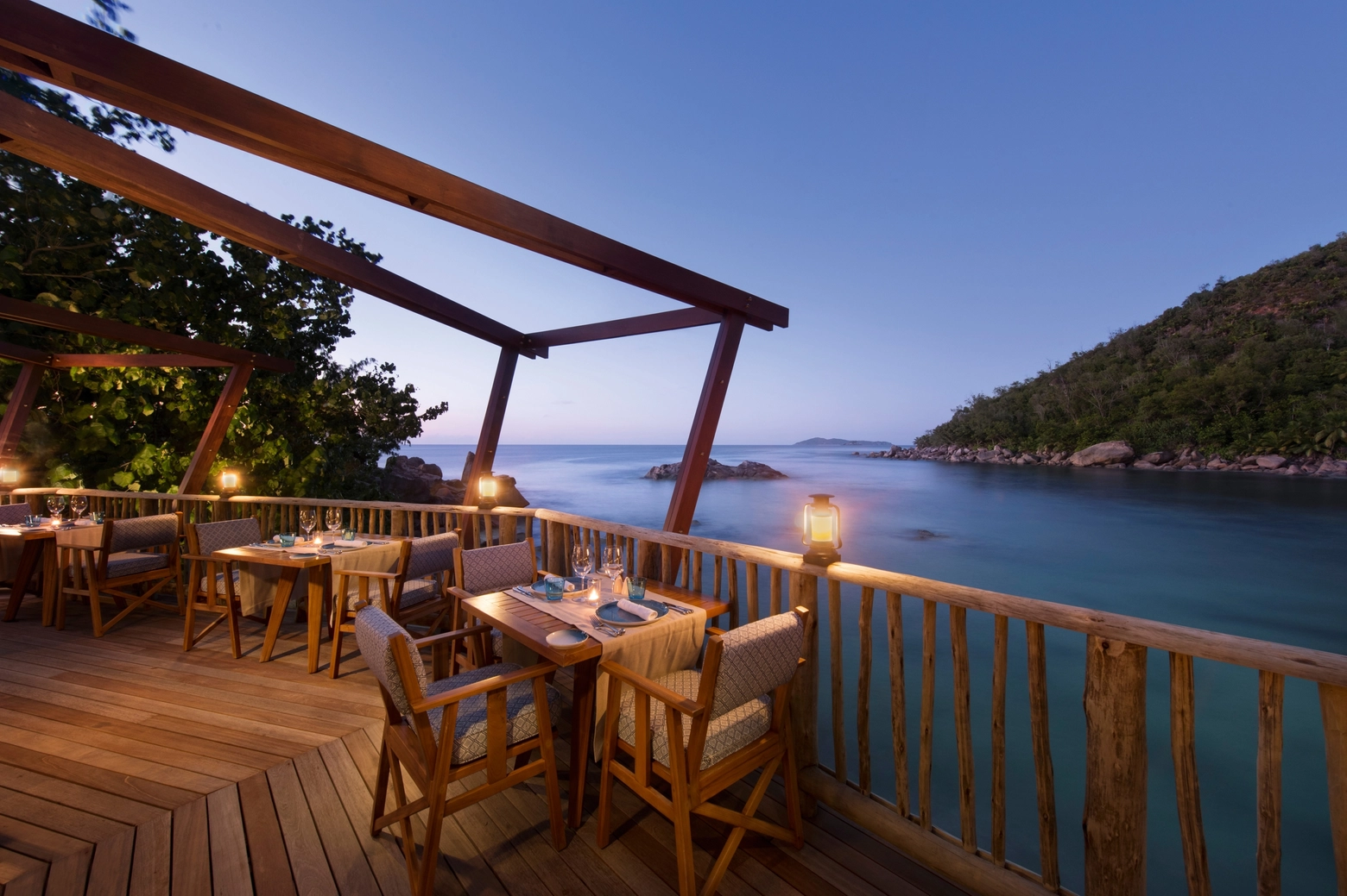 The Nest, ristorante con panorama al Costance Lemuria resort sull'isola di Praslin, Seychelles