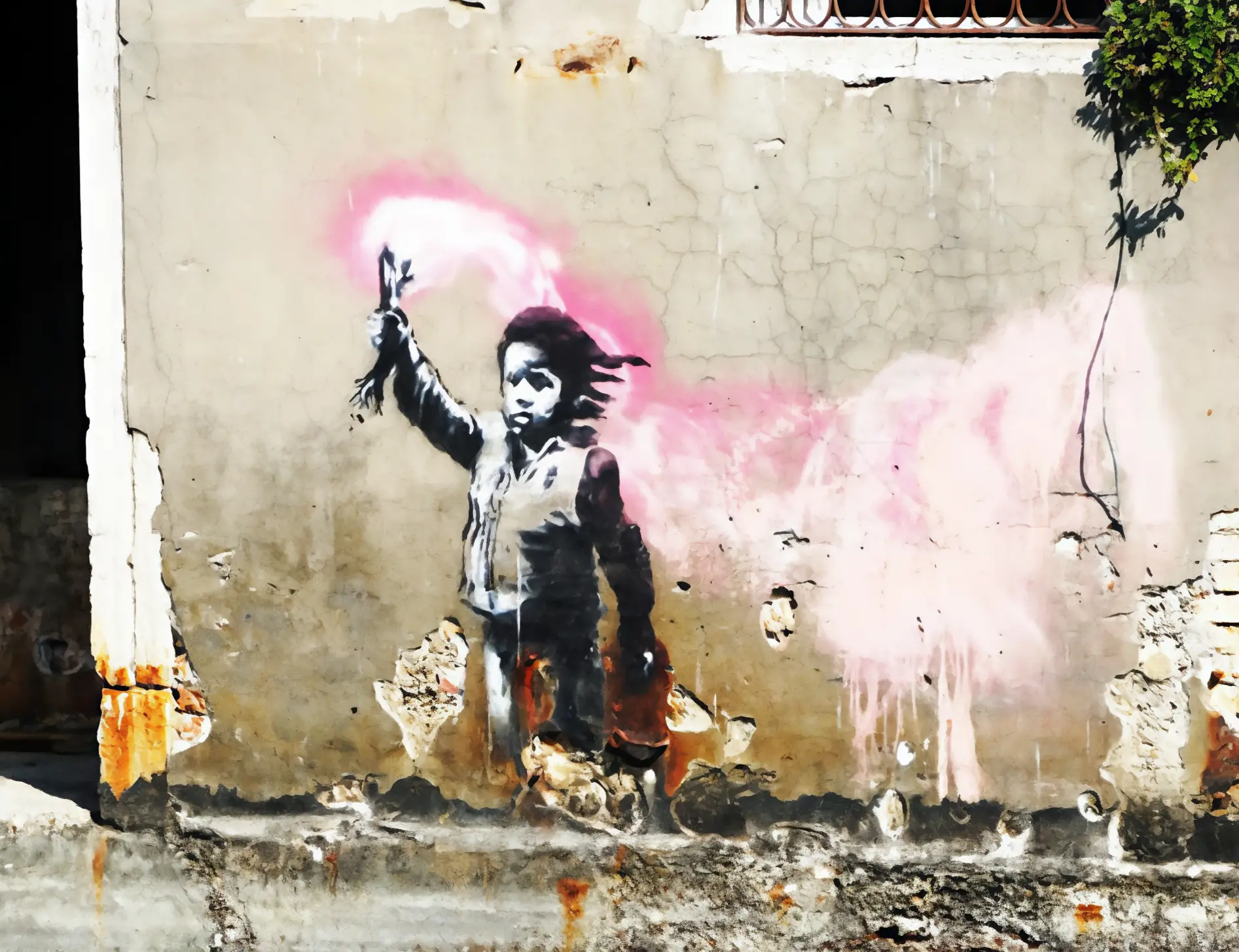 Il bambino migrante di Banksy sotto sorveglianza