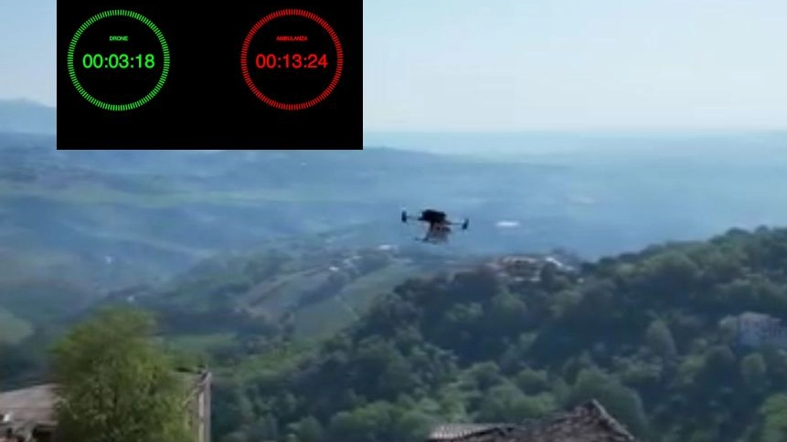 Drone salva-vita impiega 10 minuti in meno a raggiungere la vittima di un infarto
