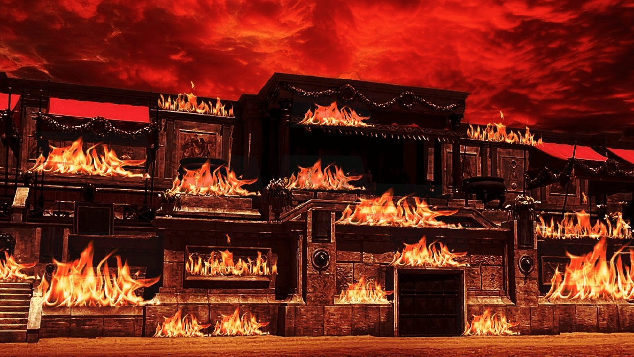 L'incendio di Roma nello spettacolo Roma on fire