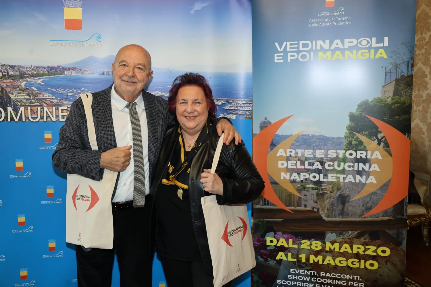 L'antropologo Marino Niola con l'assessora al Turismo e alle Attività produttive del Comune di Napoli Teresa Armato