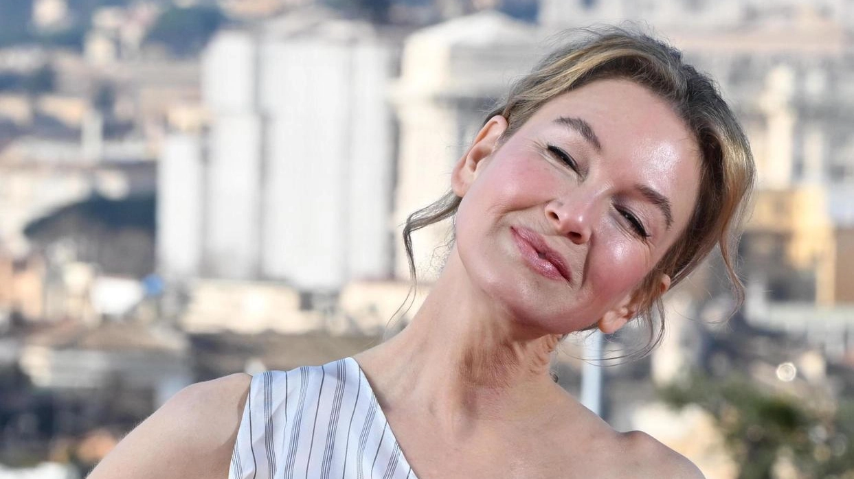 Renée Zellweger, 55 anni, ieri a Roma alla presentazione del nuovo film