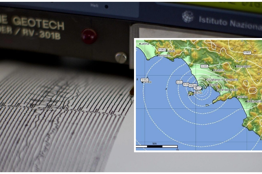 Campi Flegrei, l'epicentro del terremoto è stato rilevato a sei chilometri da Pozzuoli (Napoli)