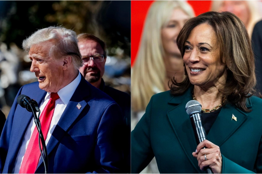 Donald Trump in Noth Carolina e Kamala Harris in Pennsylvania