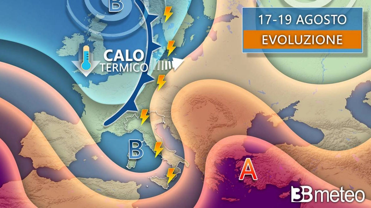 Tregua dal caldo: tra la fine del weekend e la prossima settimana choc termico (foto 3BMeteo)