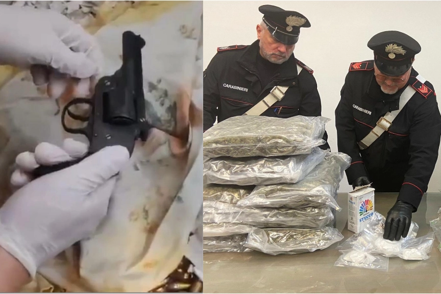 Armi e droga trovate dai carabinieri a Castellammare di Stabia