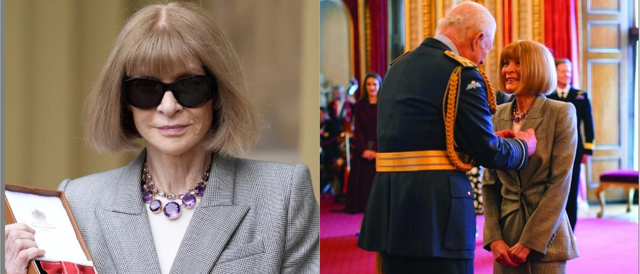 Anna Wintour senza occhiali da sole da Re Carlo III