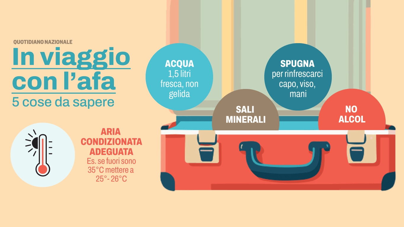 Alessandro Miani (presidente Sima, Società italiana di Medicina ambientale): dai pasti alle soste alla spugna, cosa dobbiamo portarci dietro e i comportamenti da evitare. Come regolare l’aria condizionata