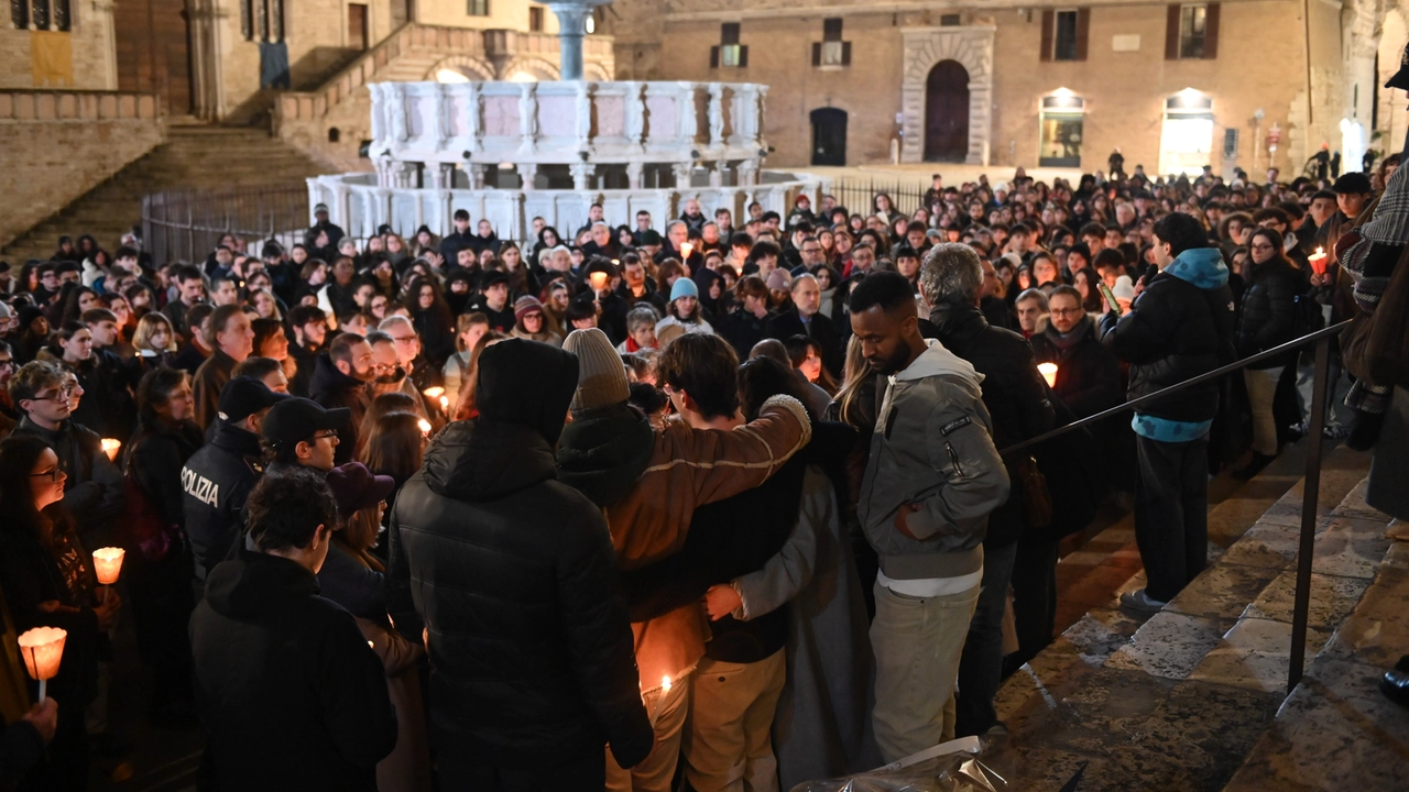 La fiaccolata a Perugia per Andrea Prospero, 30 gennaio 2025 (Foto Crocchioni)