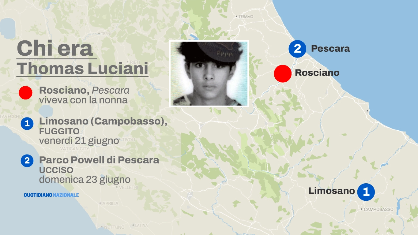 La storia di Thomas Luciani, 17 anni ancora da compiere, ucciso da due coetanei in un parco di Pescara
