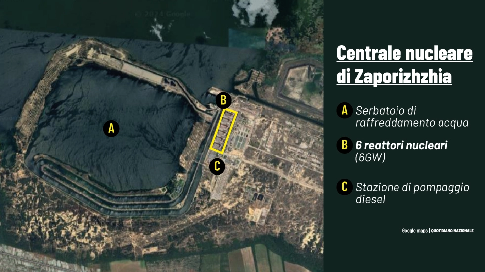 Centrale nucleare di Zaporizhzhia, la mappa