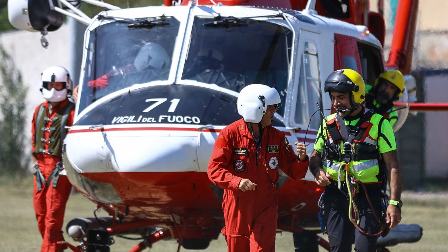 Intervento dell'elicottero Drago dei Vigili del Fuoco