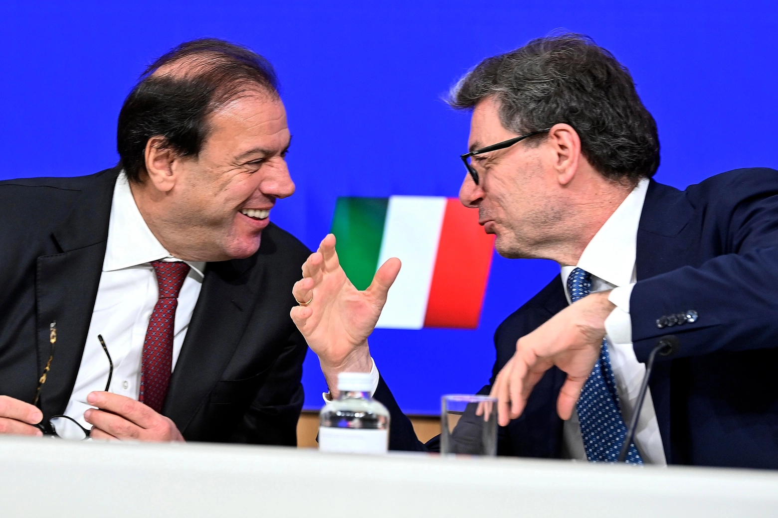 Il ministro all'Economia Giancarlo Giorgetti con il viceministro Maurizio Leo