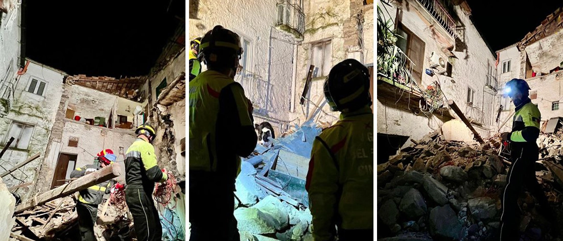 È successo alle 23 nel centro storico di San Castrese, frazione di Sessa Aurunca. Si cercano possibili dispersi, anche se l’edificio risulterebbe disabitato. Evacuate gli abitati delle case vicine