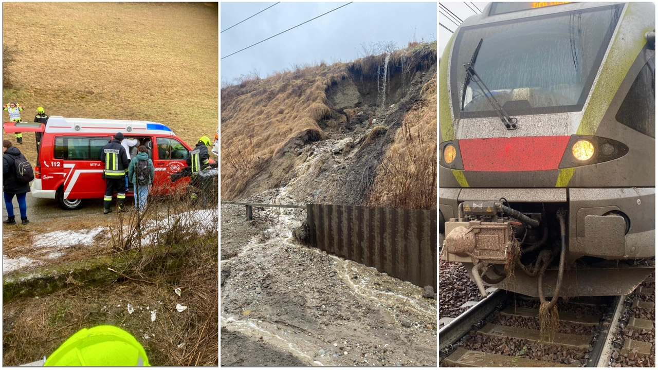 Frana sulla linea ferroviaria del Brennero (Vigili del fuoco)