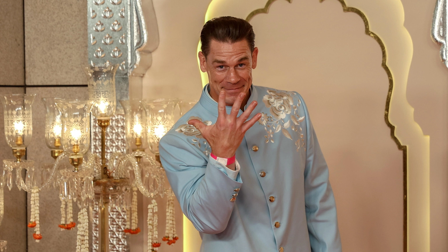 Il wrestler e attore John Cena al matrimonio (Ansa)