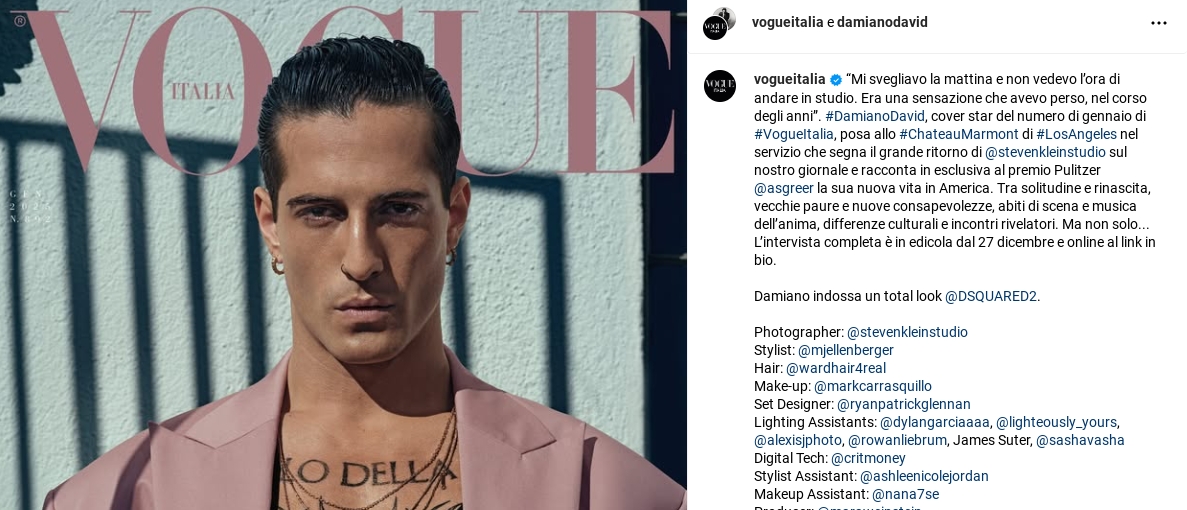 Damiano David: “Ho paura di cadere nelle trappole della fama. Mi è già successo”