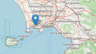 L'epicentro del sisma nell'area dei Campi Flegrei, comune di Pozzuoli (fonte INGV)