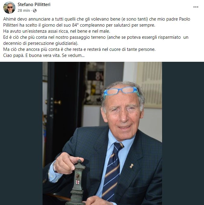 Stefano Pillitteri, ex sindaco di Milano, si è spento a 84 anni (Foto facebook Stefano Pillitteri)