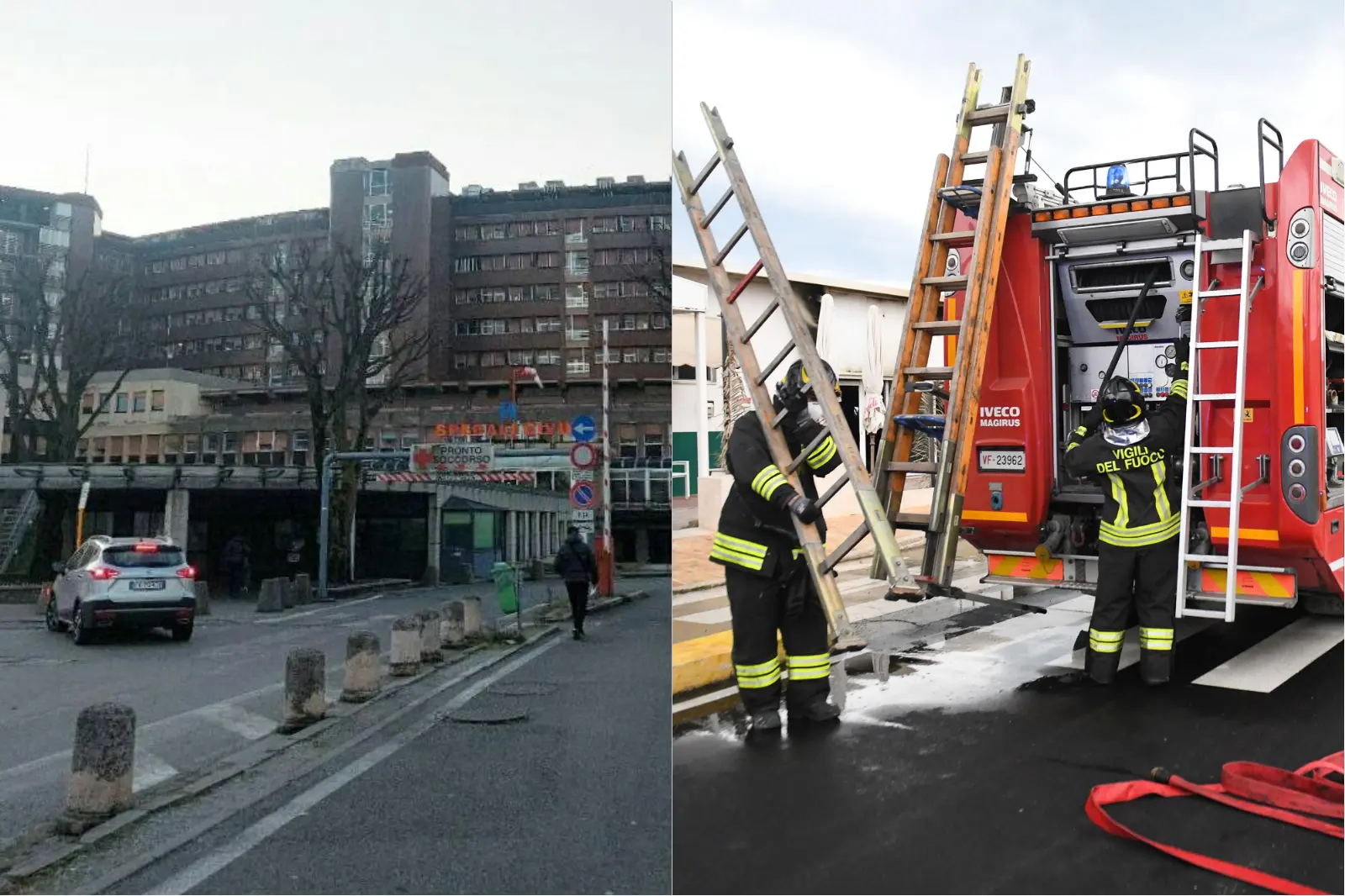 Incendio all’ospedale di Brescia: una donna di 75 anni in terapia intensiva per le gravi ustioni