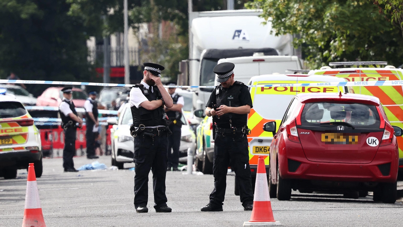 Polizia inglese intervenuta a Southport, Liverpool