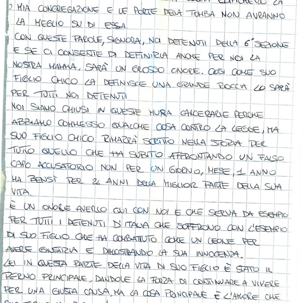 Un estratto della lettera scritta dai detenuti