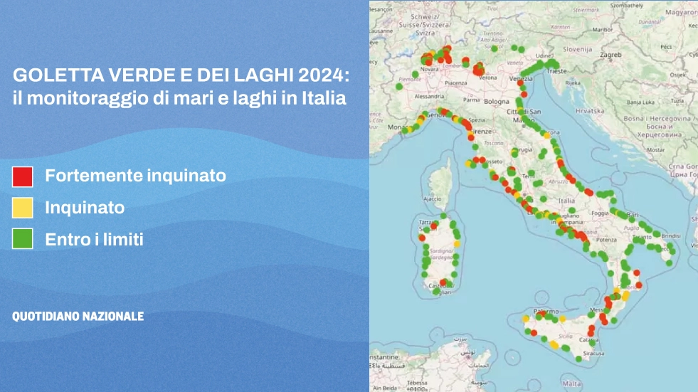 La mappa dei siti analizzati da Legambiente (dal sito ufficiale di Goletta Verde e dei Laghi)