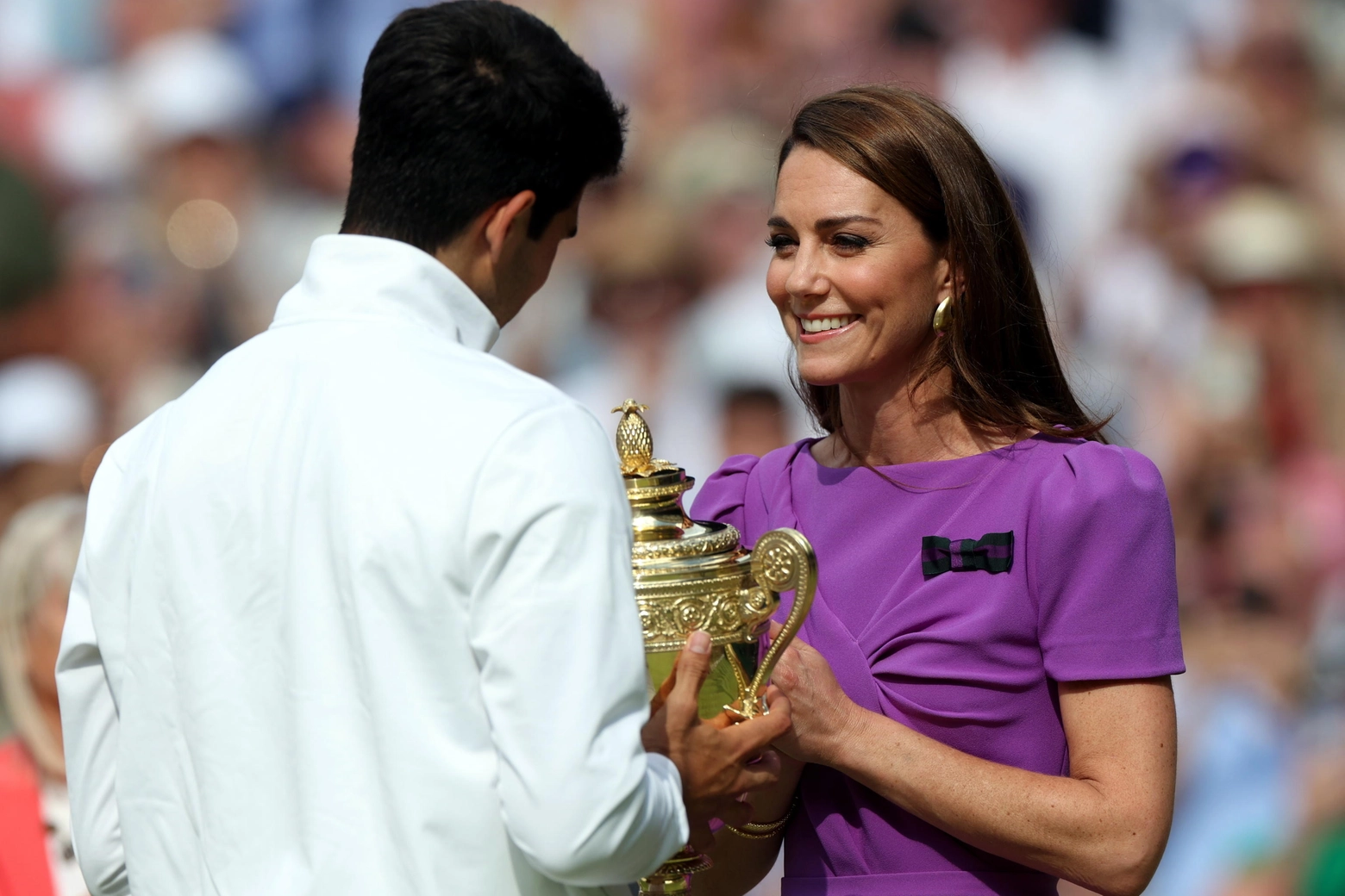 Kate Middleton premia Carlos Alcaraz, vincitore a Wimbledon (Ansa)