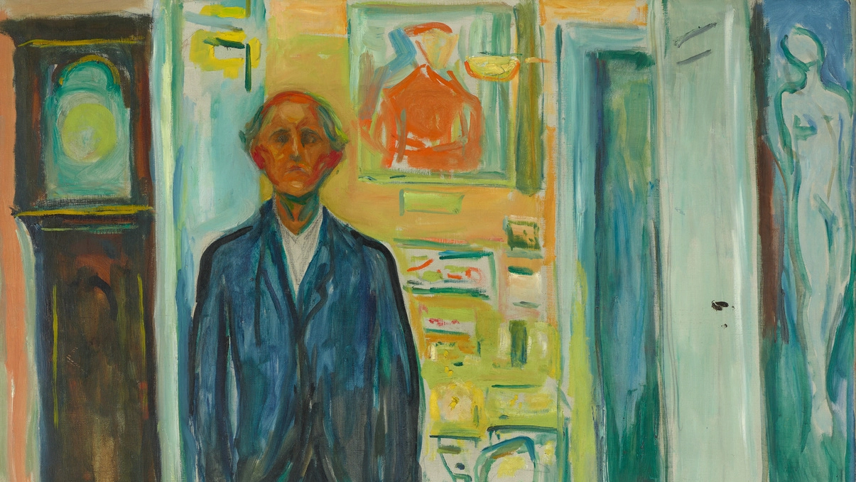 Edvard Munch: Autoritratto tra il letto e l'orologio