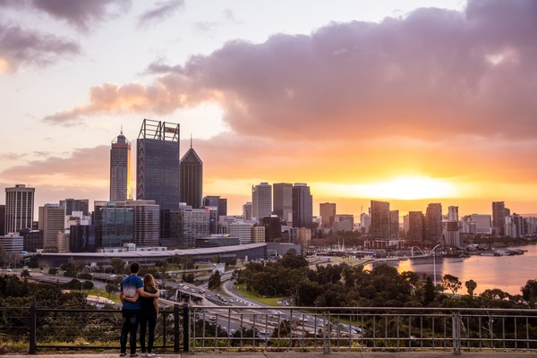 La veduta di Perth, in Australia, dal Kings Park