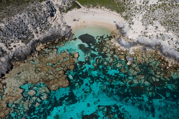 Una veduta aerea dell'Isola di Rottnest